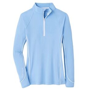 Peter Millar Womens Pullover Top Small Blue‎ Long Sleeve Golf Athletic UPF 50+